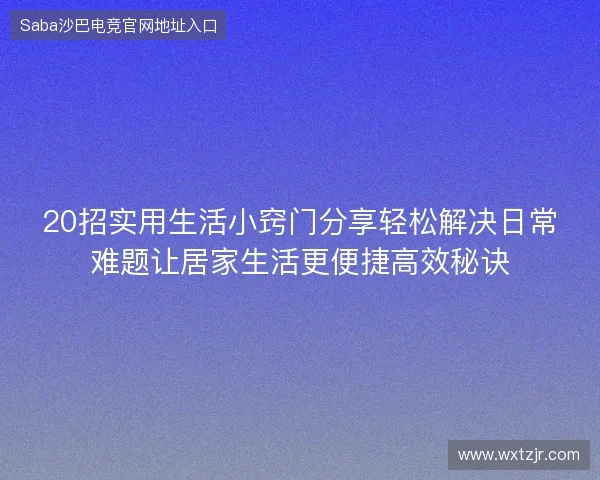 20招实用生活小窍门分享轻松解决日常难题让居家生活更便捷高效秘诀 20招实用生活小窍门分享轻松解决日常难题让居家生活更便捷高效秘诀